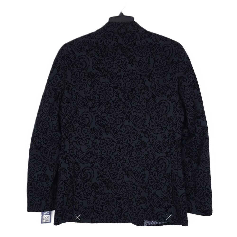 Society Of Threads Mens Modern Fit Sport Coat Small Black Flocked Paisley NWT - Picture 3 of 7